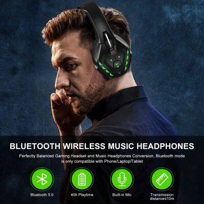 Wireless Bluetooths 40h Gaming Headset Over Ear Headphones With Noise Cancelling Detachable Mic Headset for Phone photo-5