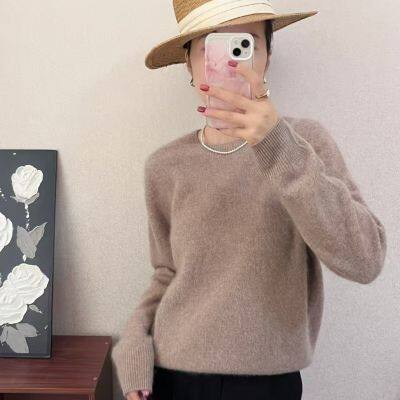 2025 newest  style 100% wool women fashion sweater soft fuzzy brush sweater