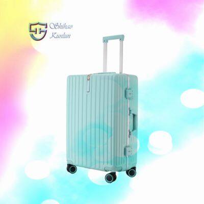 Luxury Metal Hard Shell Spinner Suitcase Travel Trolley Case PC Luggage with 360 Degree Wheels with Tsa Locks
