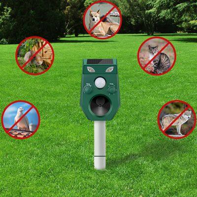 Aosion ODM/OEM Outdoor Garden Pond Yard Solar Ultrasonic + Flashing Cat Dog Fox Bird Possum Animal Repeller