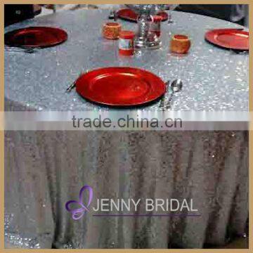 SQN#1 universal shiny metallic silver sequin cheap table cloth