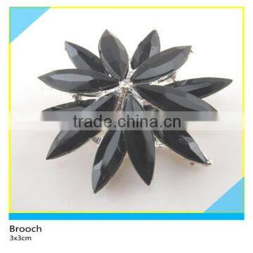 Black Rhienstone Brooch Garment Decoration Rhinestone Brooch 3x3cm