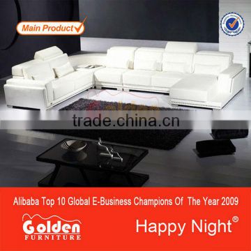 eMASS White High end leather sofas with U shape (EM-LDc035)