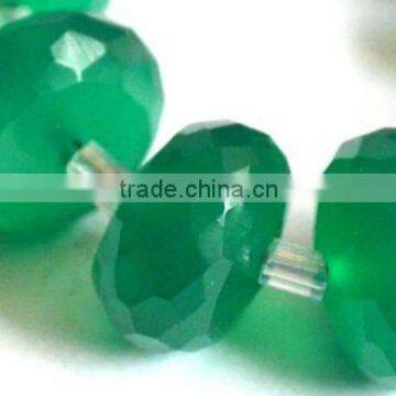 green onyx beads faceted rondelle