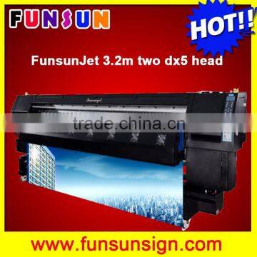 Strong body Funsunjet FS3202K 3.2m / 10ft flex banner adhesive vinyl sticker printer with DX5 head 1440dpi fast printing speed