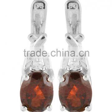 925 Sterling Silver Women Garnet Ring Earring Set photo-4