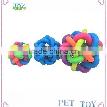 Colorful circle chew dog toy,soft rubber dog toy,Multipet Nobbly Wobbly Ball Large Dog Toy