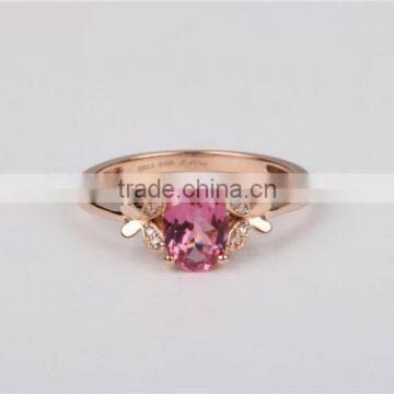 Wholesale 14k Rose Gold Ring Jewelry Alphabet Tourmaline Ring 2016 photo-3