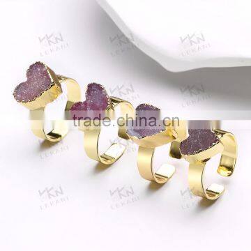 Available Stock Jewelry Natural Crystal Heart Ring Design Wholesale photo-3