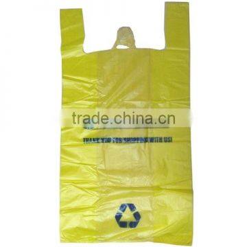 Yellow Hdpe/Ldpe Craft Plastic T-shirt Vest Carrier Bag for Clinic