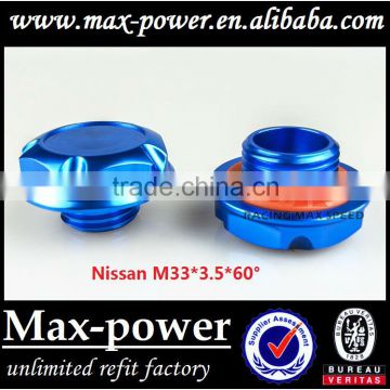 Brand new Suitable for Nissan M33*3.5*60 aluninum Gredd* car auto fuel tank cap cover MP-CAP-02 blue