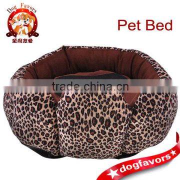 Footprint Leopard Pet Dog Cat Bed House Kennel Doggy Warm Cushion Basket S photo-3