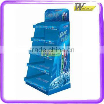 Supermarket hot sale point of purchasing food 5 tiers cardboard display stand for coffee brand gifts