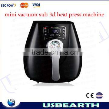 High quality !!! Newest mini vacuum 3d heat press machine, 3d rinter sublimation heat transfer design heat press machine