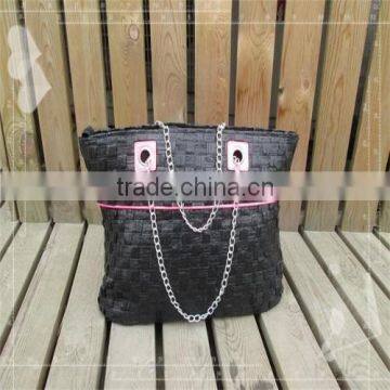 Black Paper Straw Fabric Promotion Cheap Straw Bag