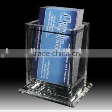 Desktop Acrylic Business Card Holder Plexiglass Paper Notes Organizer photo-6