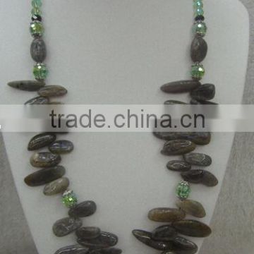 Loose Gemstone Natural Labradorite Handmade Precious Stone Necklace