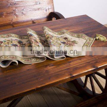 Plus Tassels Table Runner In Jacquard Polysilk