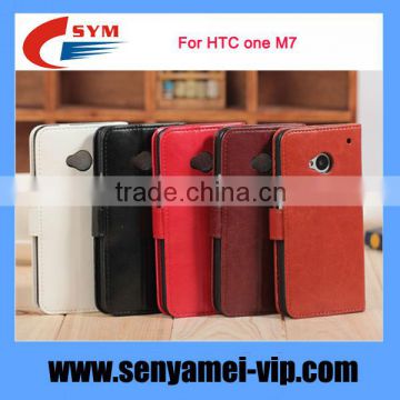 Nice Quality Flip Cover For HTC One M7 Wallet Leather Case With Card Slot