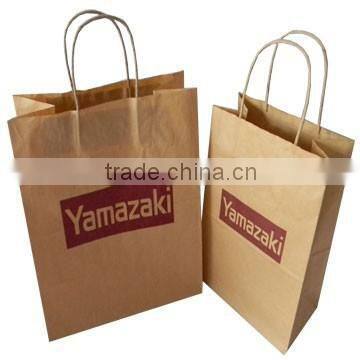 Hot sale twisted paper handle paper carrier bags