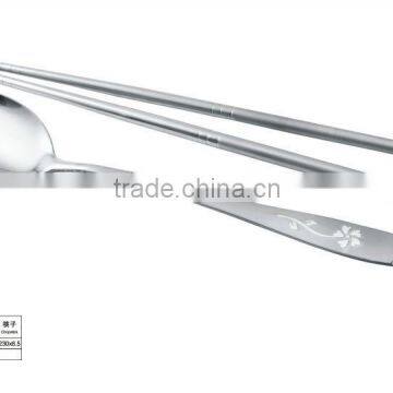 Sun Flower Stainless Steel Chopsticks And Spoon With Sand Blast Good Polish