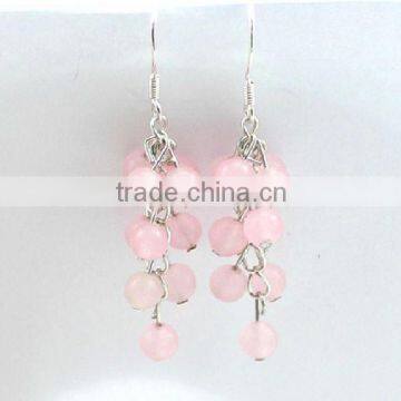 Grape beads earring gemstone rose quoise beads earring jewelry