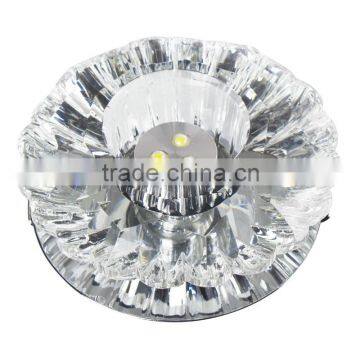 3W AC85-265V LED spot light 210LM Crystal shade +Stainless steel chassis for corridor washroom