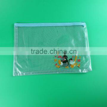transparent top sealing zipper pvc bag, slide zip lock plastic pvc bag, pvc school pencil case