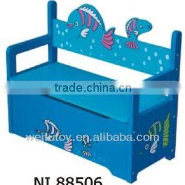 Children wooden storage box bench