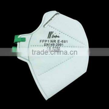 CE FFP1 disposable foldable non-woven dust mask with exhalation valve