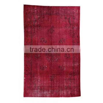 Handmade Turkish Rug - Burgundy Over-dyed Rug (9,1 x 5,6 feet)