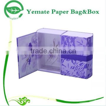 fancy customer design handmade luxury paper cosmetic box with PVC insert, printed cosmetic paper box