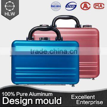 HLW metal aluminum boxes wholesale professional makeup bag