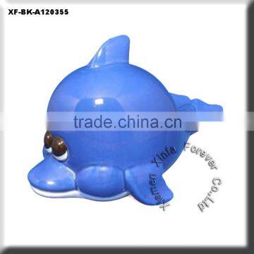 cute unpainted hobby biscuit dolphin money box