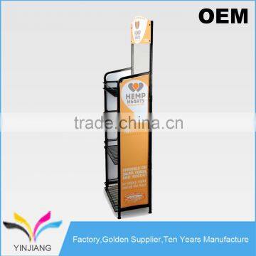 High Quality OEM design Folding Metal Wire Beverage Display Rack