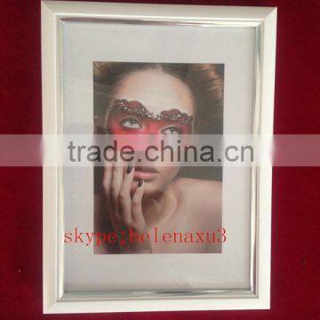 wonderful white border pvc sexy photo frame with silver rim for your home memories