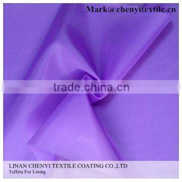 China High quality 100 Polyester taffeta best lining fabric