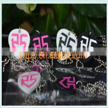 Custom Heart Shape R5 Silicone Dog Tag Pendant Necklace with Ball Chain