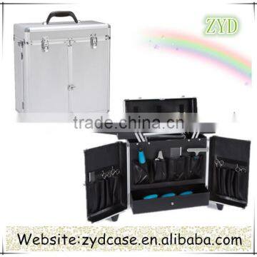 Extensible aluminum makeup case with legs Cosmetic Luggage