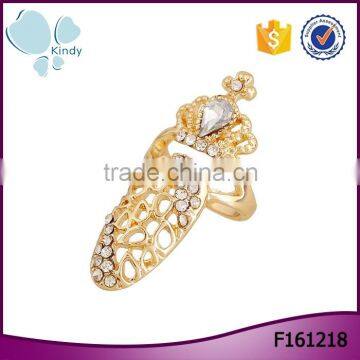 Ring factory wholesale fashion diamond crown new joint nail ring