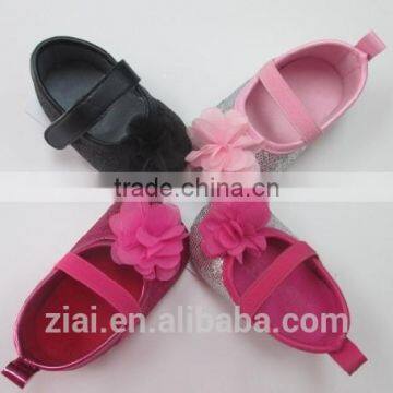 Wholesale glitter baby shoes flower mary jane