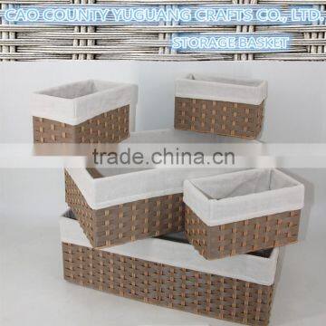 Durable, eco-friendly feature plastic woven basket