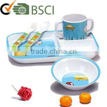 Professional durable 5pcs melamine dinner sets for baby