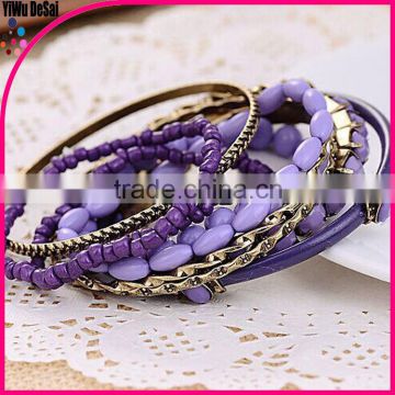 Bohemian bracelet Multilayer beaded bracelet metal bracelet