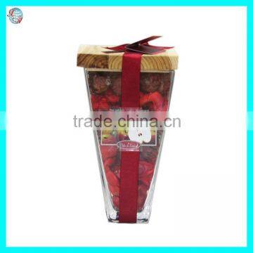 Scented Potpourri In Glass Vase With Wooden Cap