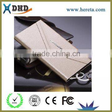 4000mah Leather Customized Logo Envelope Power Bank Mobile Phone Battery Companies