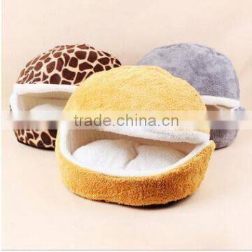 wholesale Hamburger Style Shell Nest Windproof Waterproof Removable Pet Cat Bed House Thermal Hiding