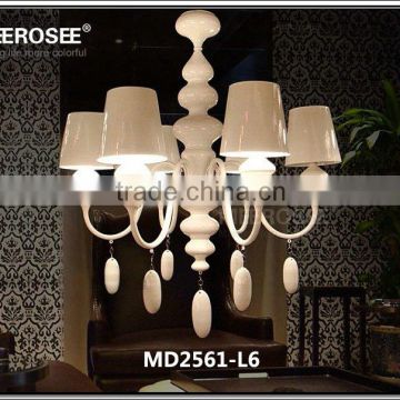 White Resin Chandelier Dining Room Crystal Chandeliers Lighting Collections Light Up Decorations MD2561 L6