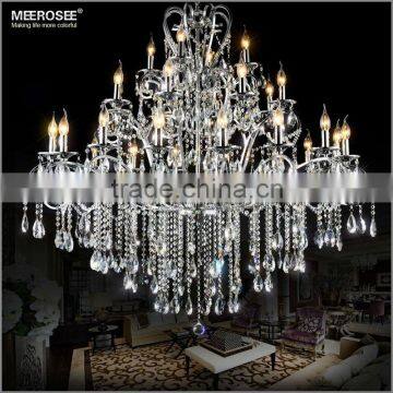3 Layers Chrome Wrought Iron Metal Large Modern Chandeliers for Living Room, Lounge, Foyer MD051 L28