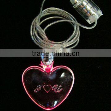 Red Color Flashing Necklace with Pedant